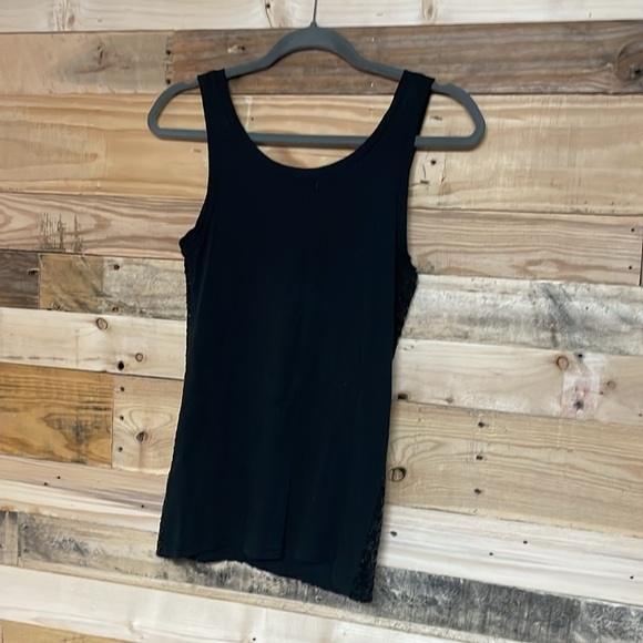 J.Crew Size XS 100% Cotton Lightweight Soft And Stretchy Black Sequin Tank Top - Picture 6 of 6